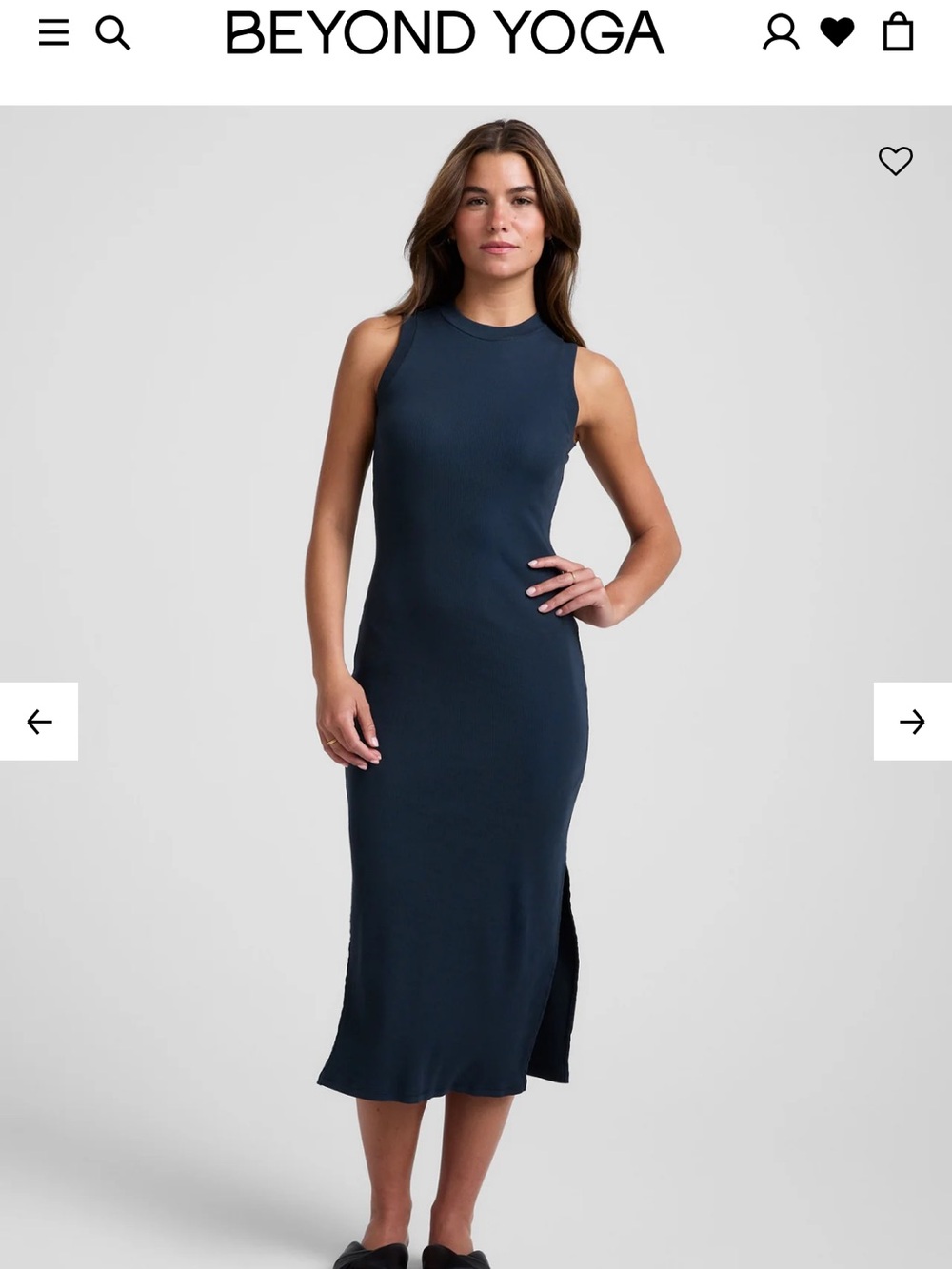 Beyond Yoga Ribbed Tank Dress in Navy Blue